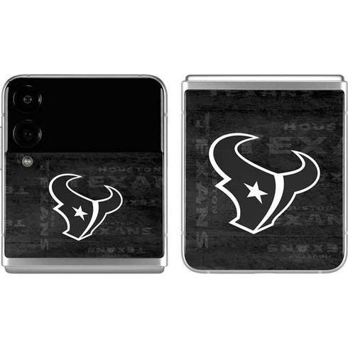 NFL Houston Texans Black & White Galaxy Z Flip4 5G Skin